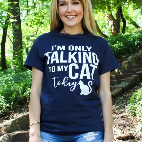 HOST PICK! ๐ป๐พ๐ Only Talking To My Cat Tee- PLUS - Picture 3 of 5